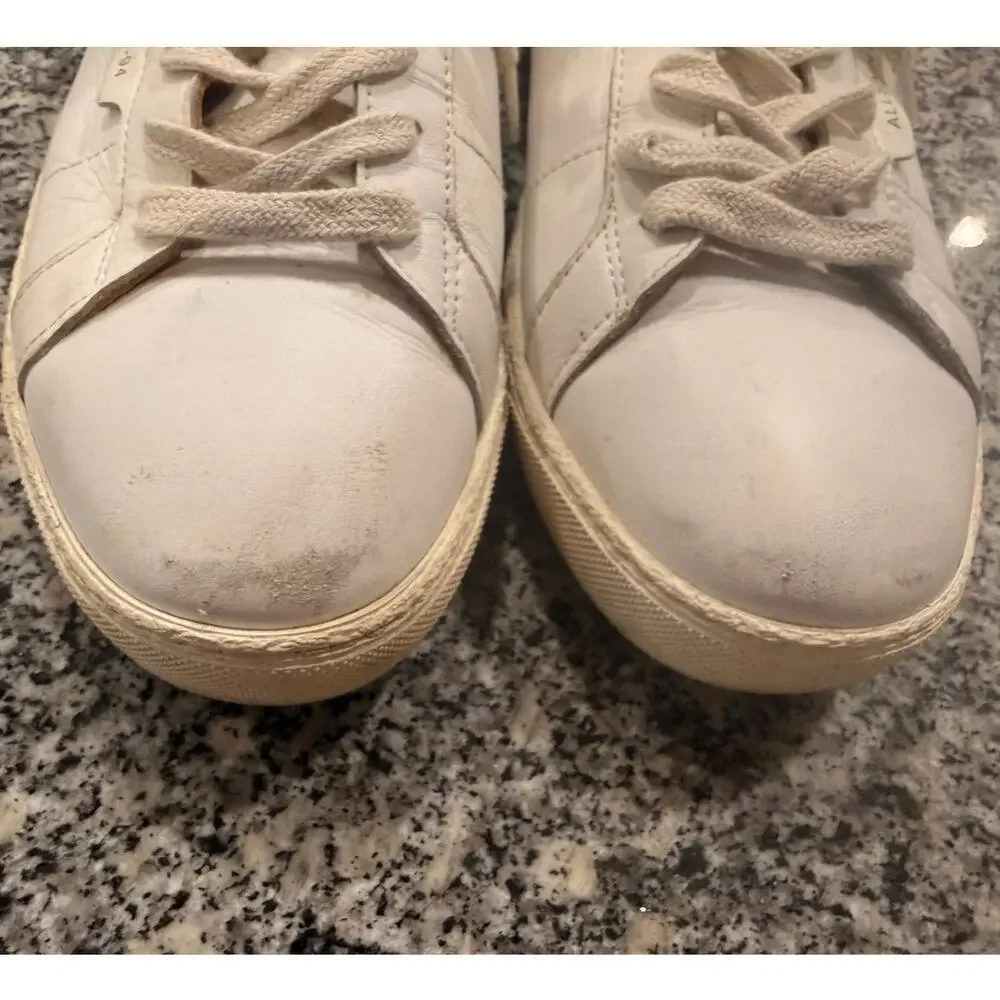 AllSaints White Leather Low-Top Sneakers Size 41